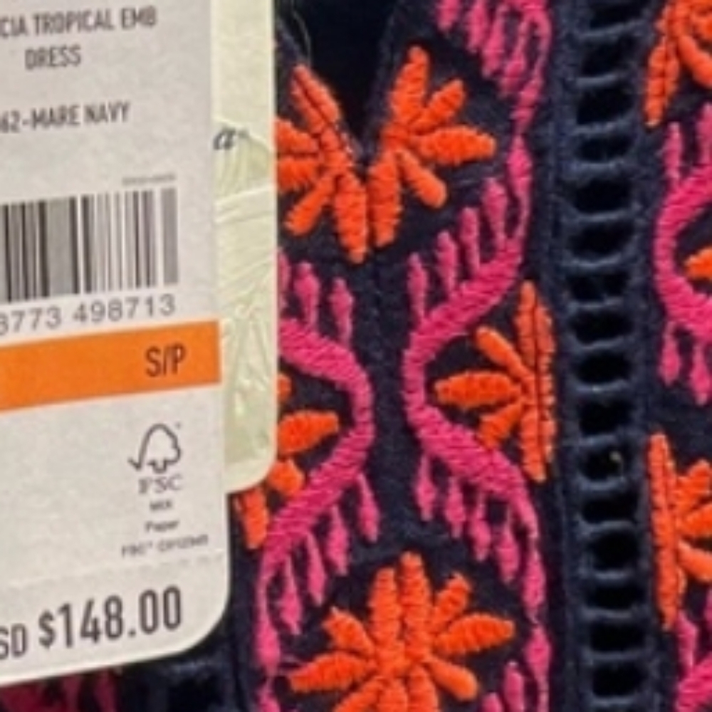 NWT Tommy Bahama St. Lucia Tropical Embroidered Linen- Blend Dress Size Small - Picture 5 of 8